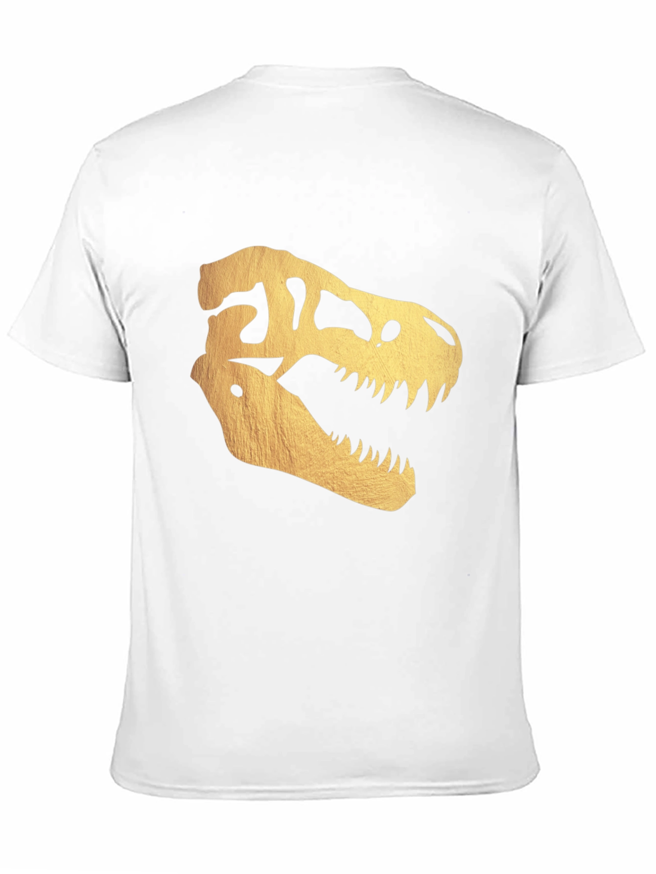 Golden Dinosaur Skull T-Shirt - Bold Graphic Tee