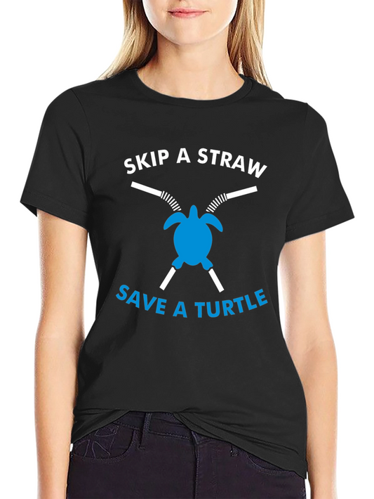 Skip a Straw Save a Turtle Graphic Tee