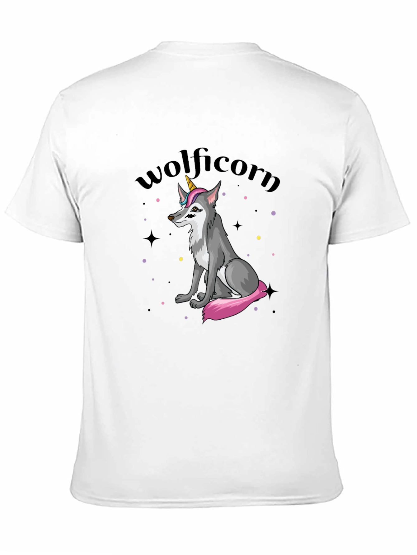 Wolficorn Graphic Print Black T-Shirt