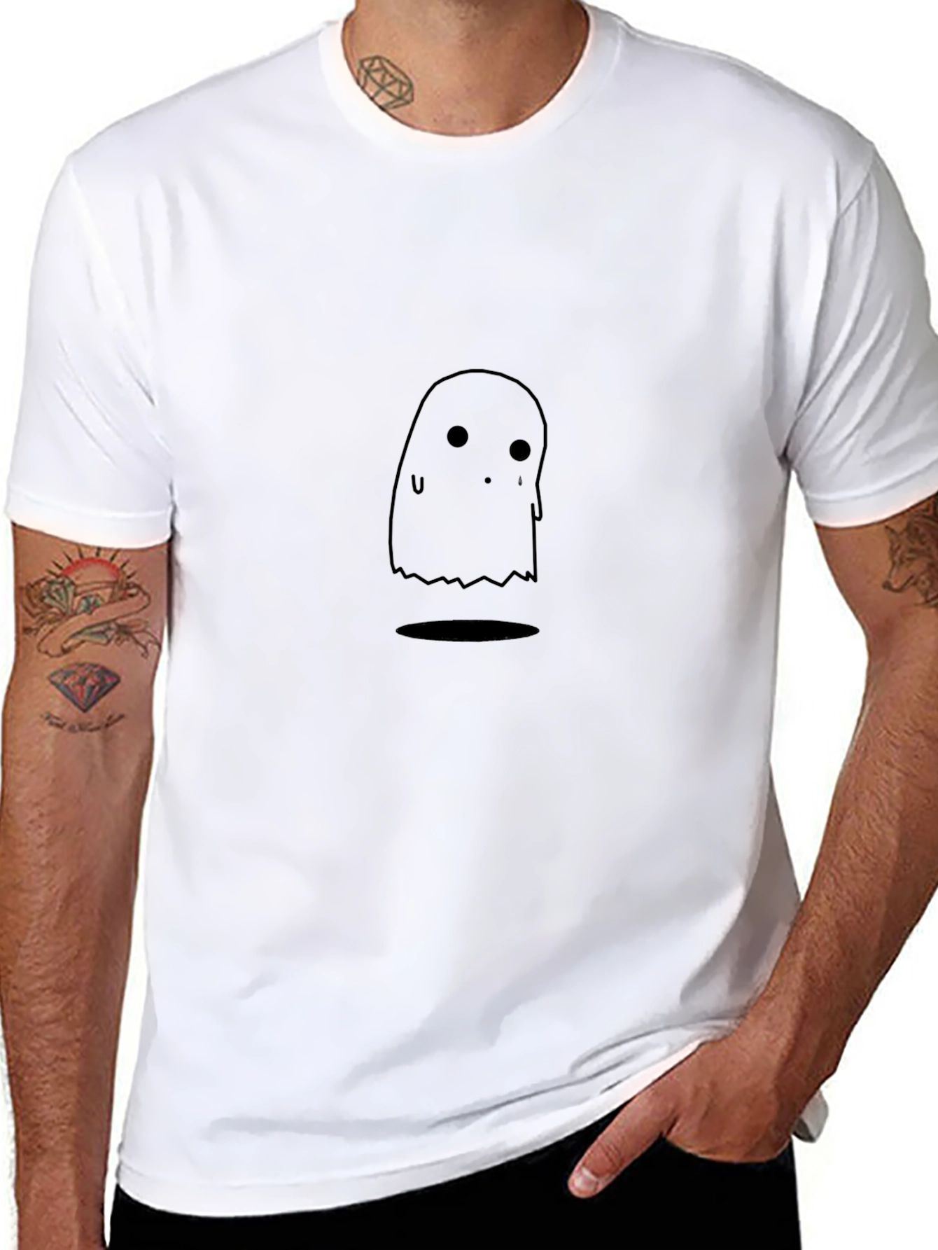 Black Ghost Graphic Tee - Spooky Season
