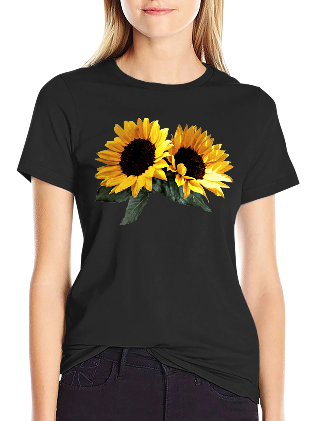 Sunflower Graphic Black T-Shirt