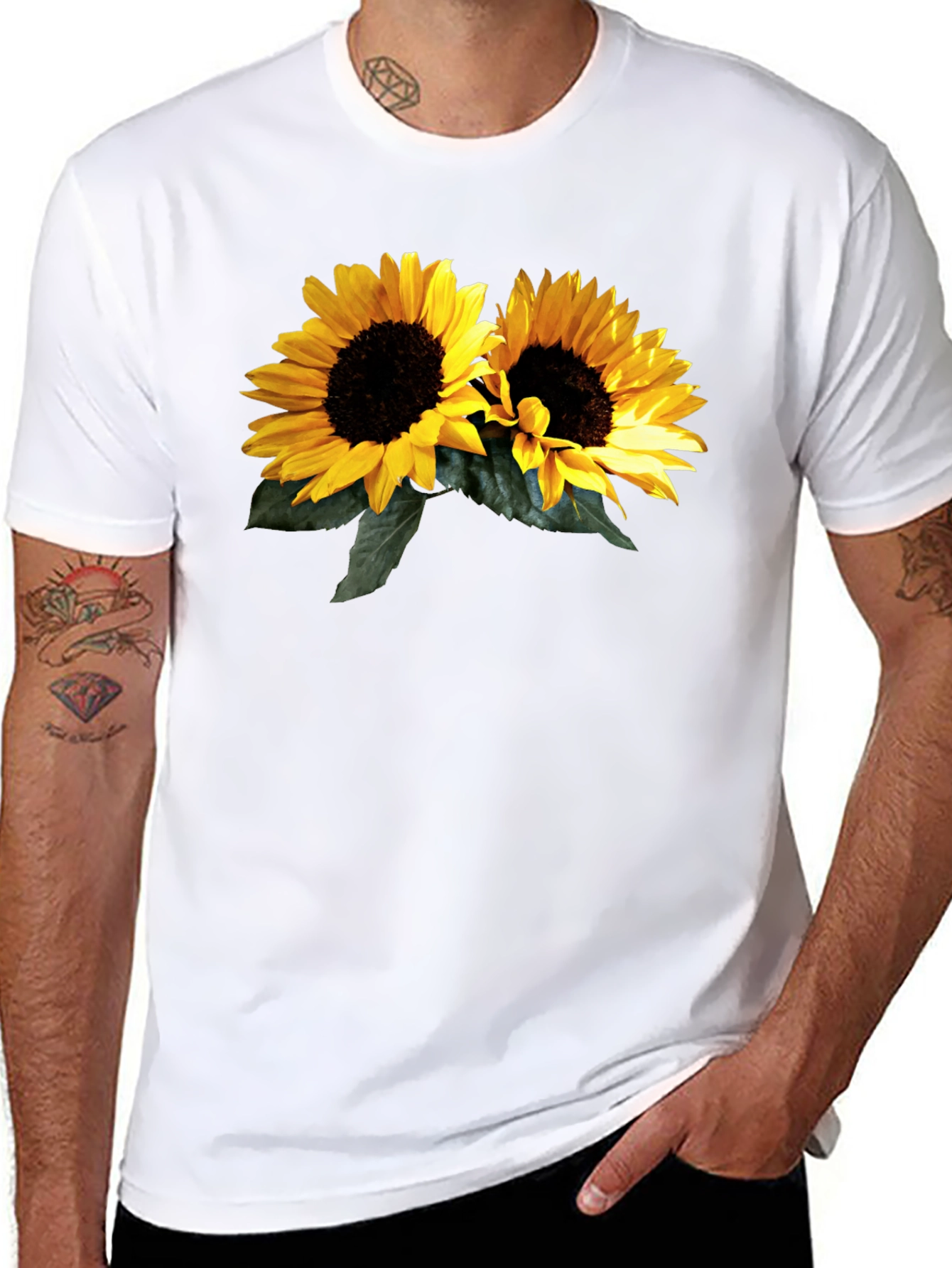 Sunflower Graphic Black T-Shirt