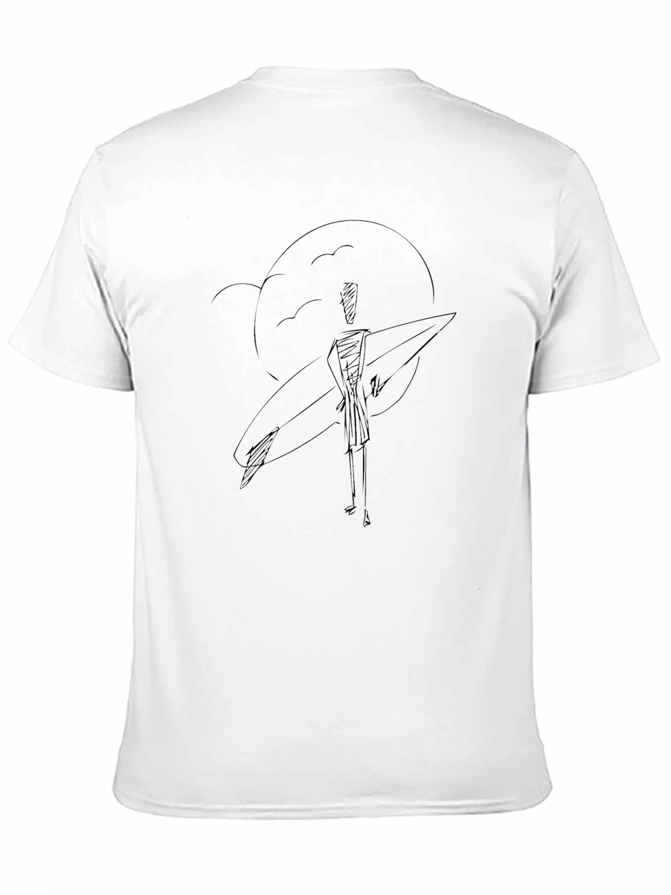Surfer Sketch Tee - Black Graphic T-Shirt