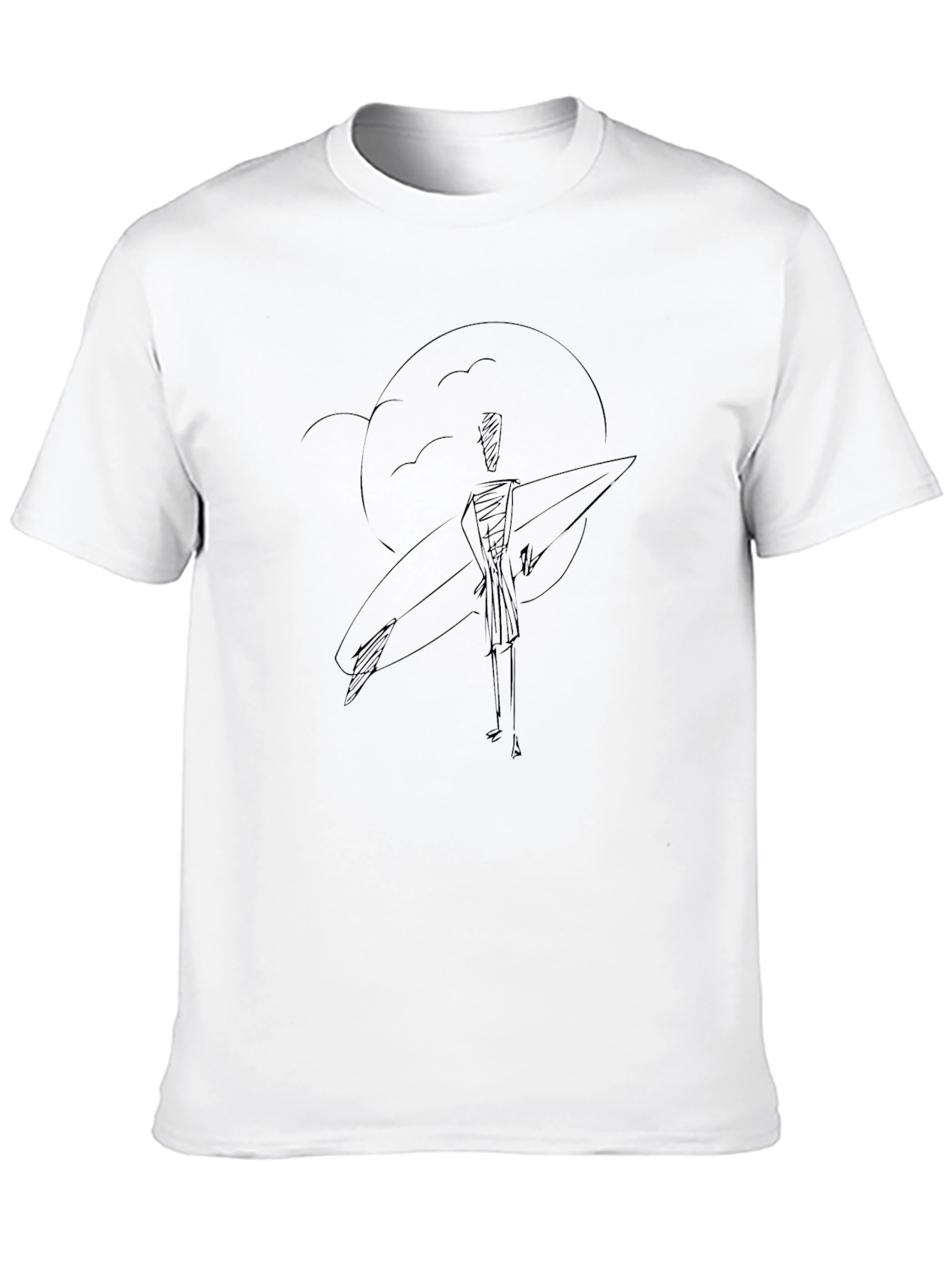 Surfer Sketch Tee - Black Graphic T-Shirt