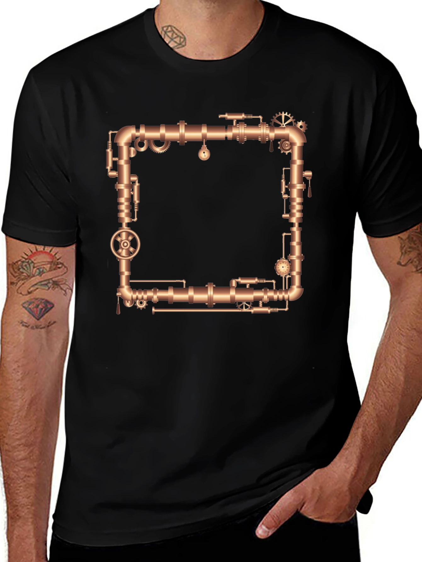 Steampunk Pipes T-Shirt - Industrial Design