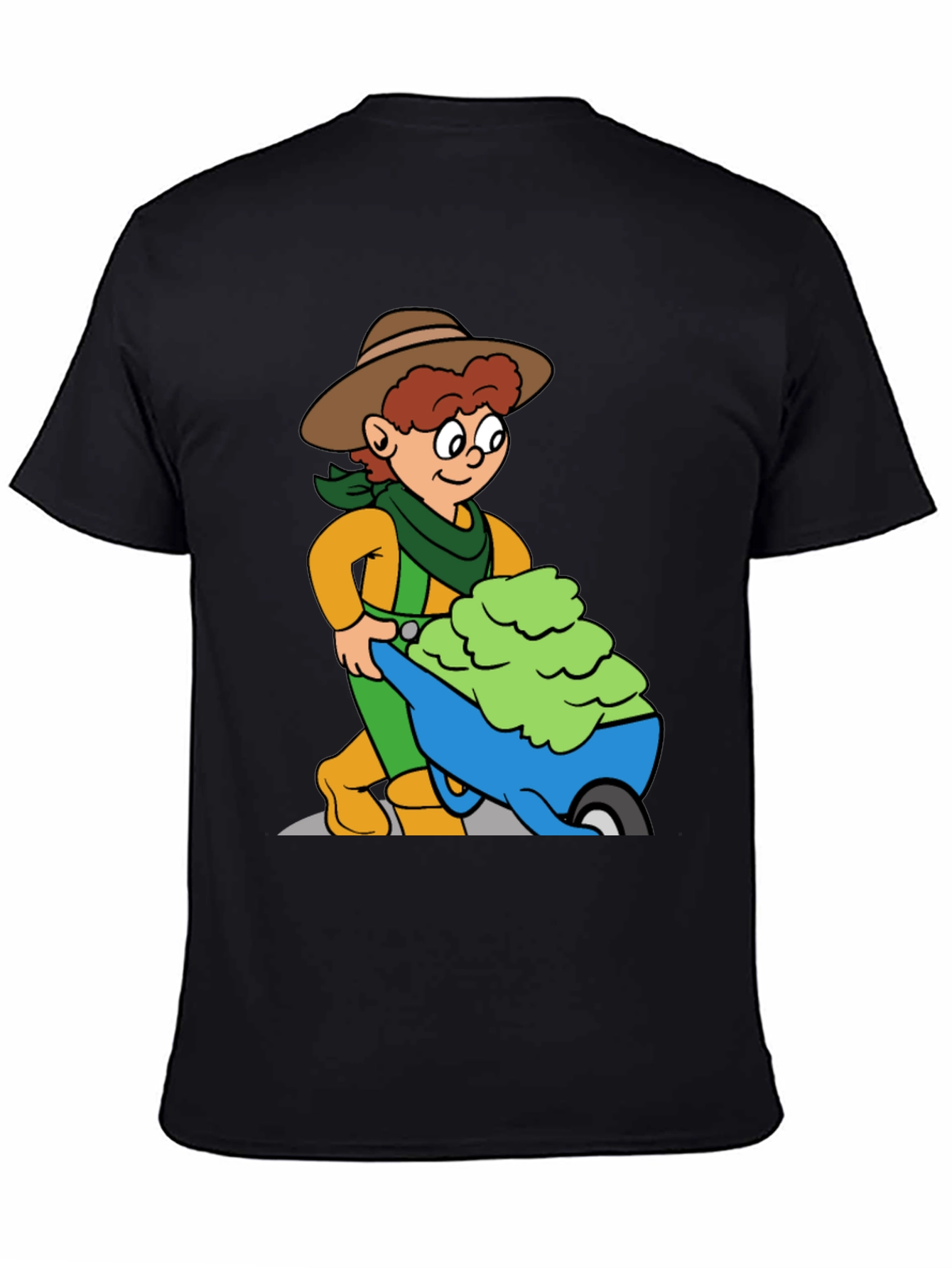 Cartoon Gardener T-Shirt - Black