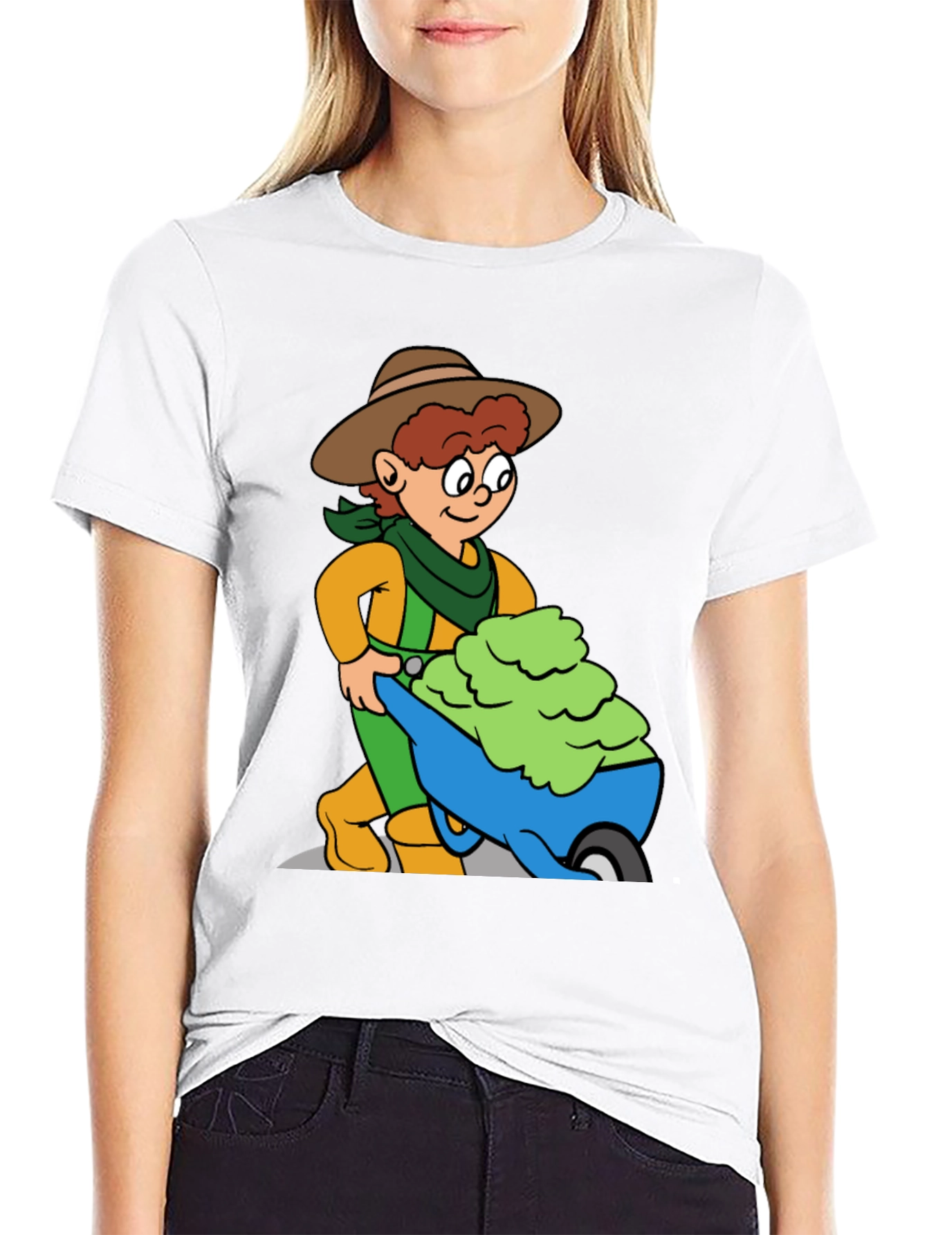 Cartoon Gardener T-Shirt - Black