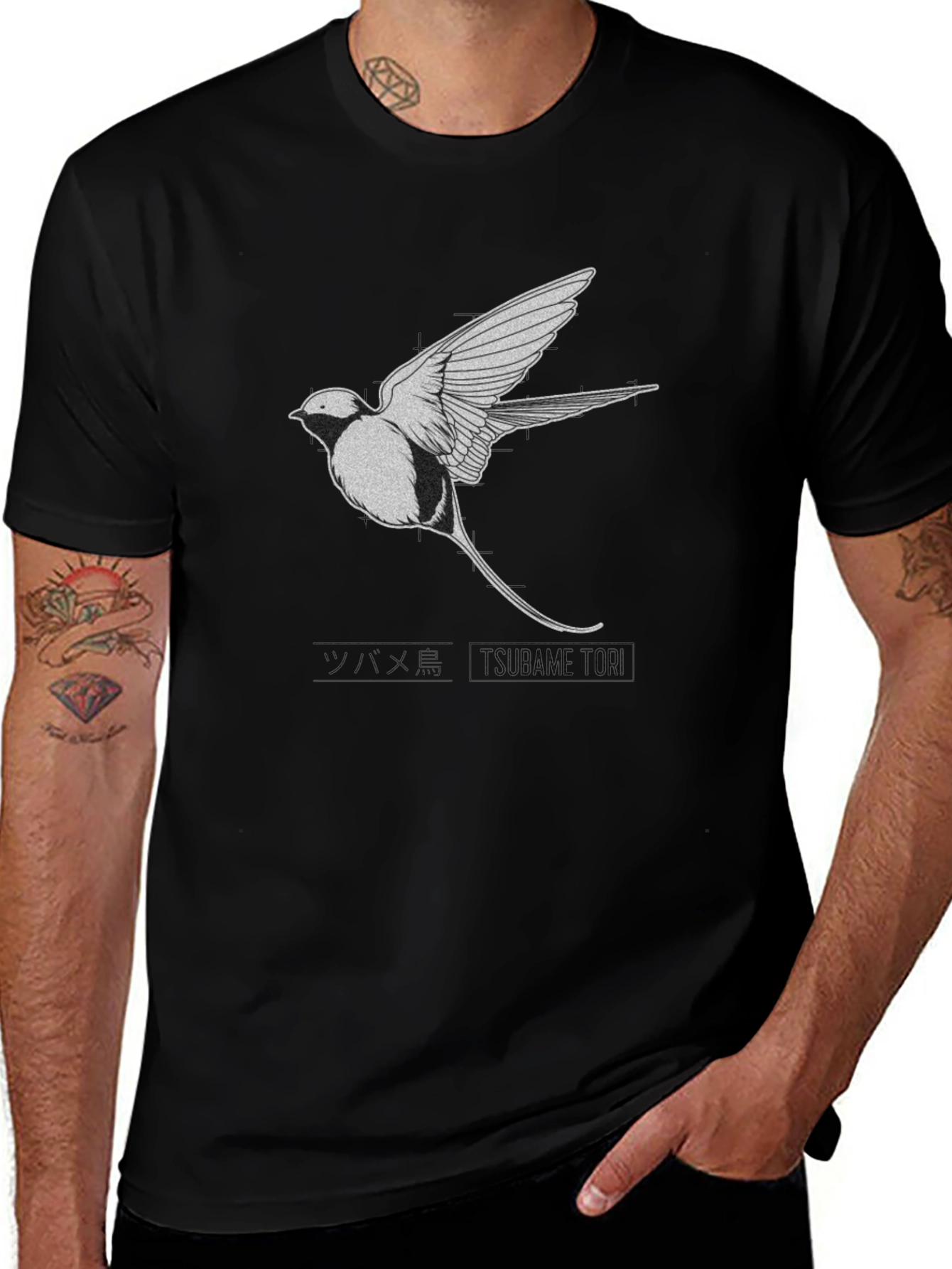 Black Bird Graphic Tee - Stylish Mens Casual Top