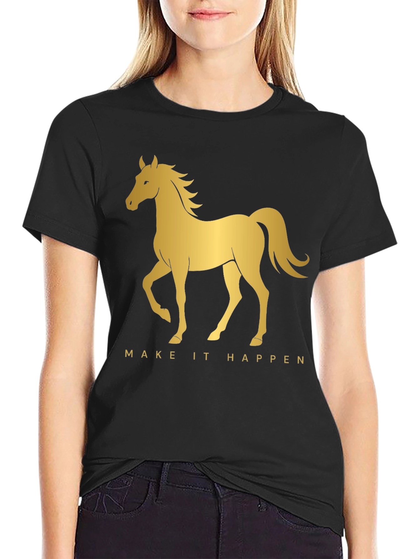 Golden Horse Graphic Tee - Make It Happen