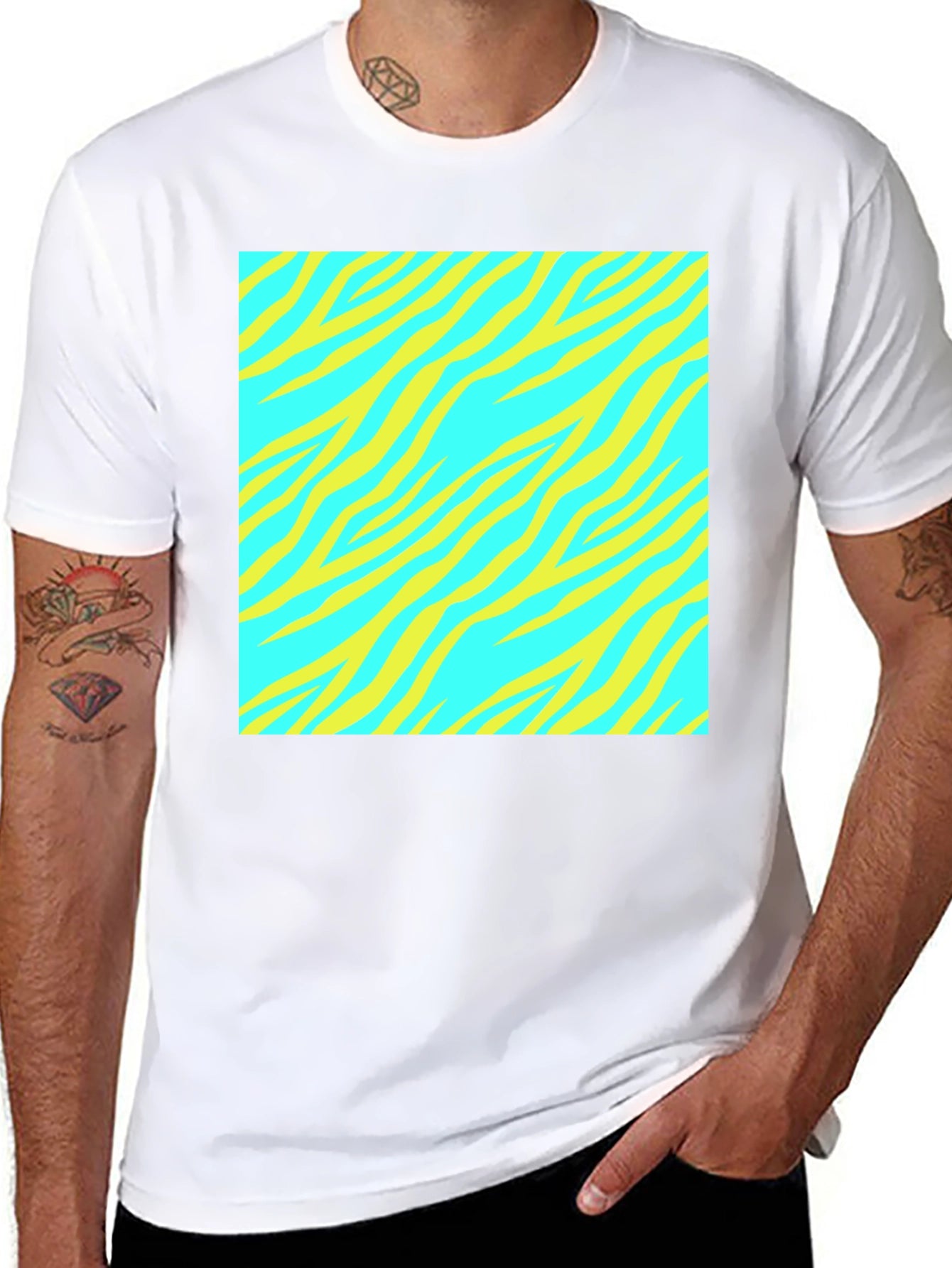 Vibrant Zebra Striped Tee - Stand Out Style!