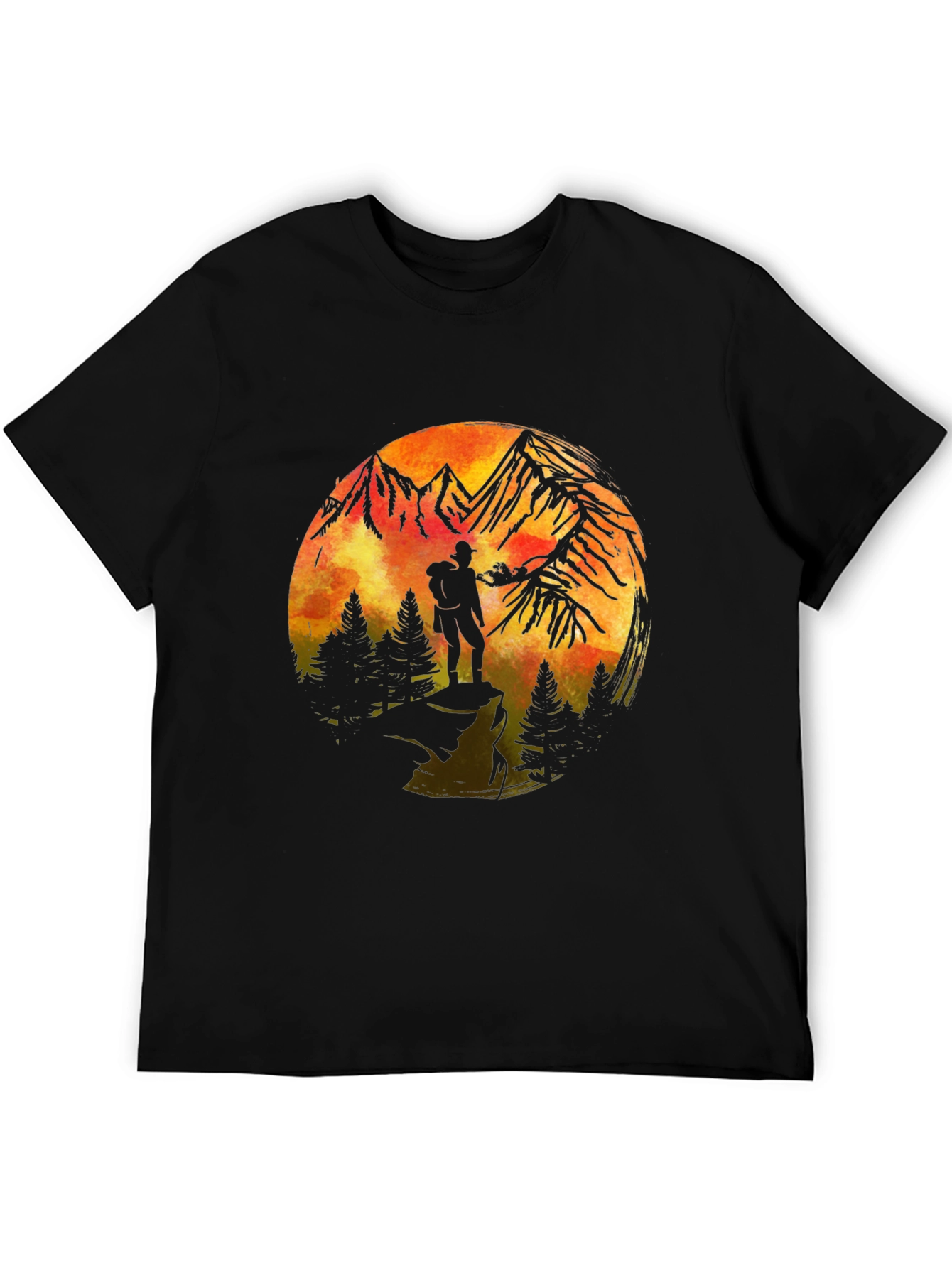 Mountains & Hiker Graphic T-Shirt