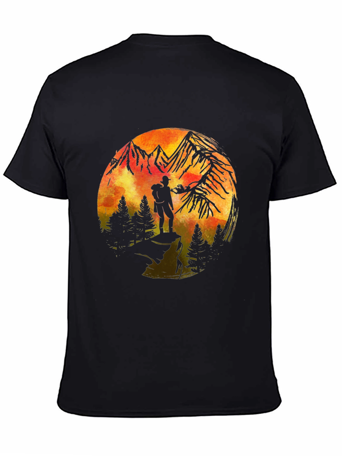 Mountains & Hiker Graphic T-Shirt
