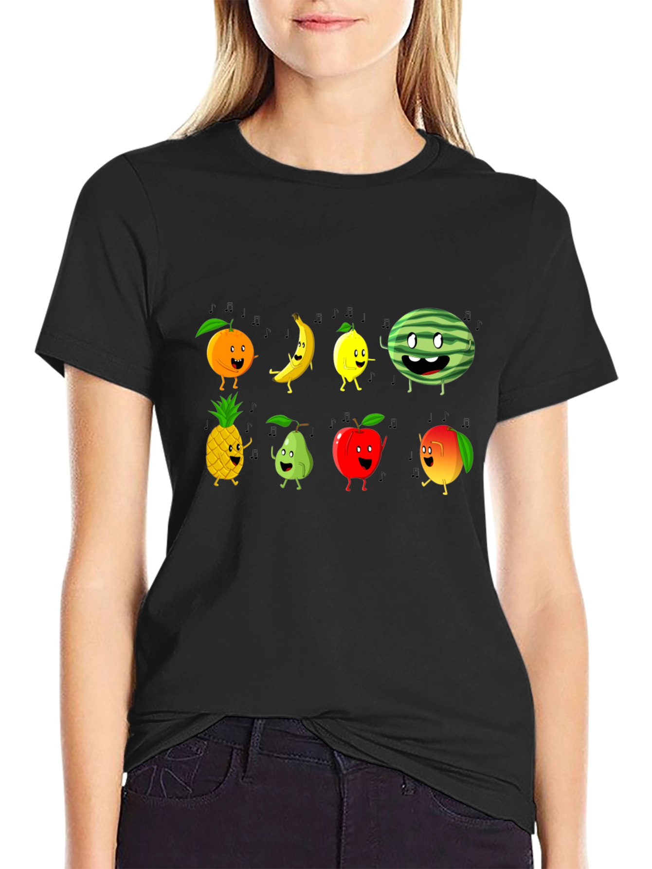 Fun Fruits Graphic Tee - Black