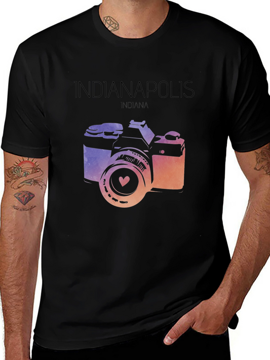 Indianapolis Indiana Camera Graphic T-Shirt