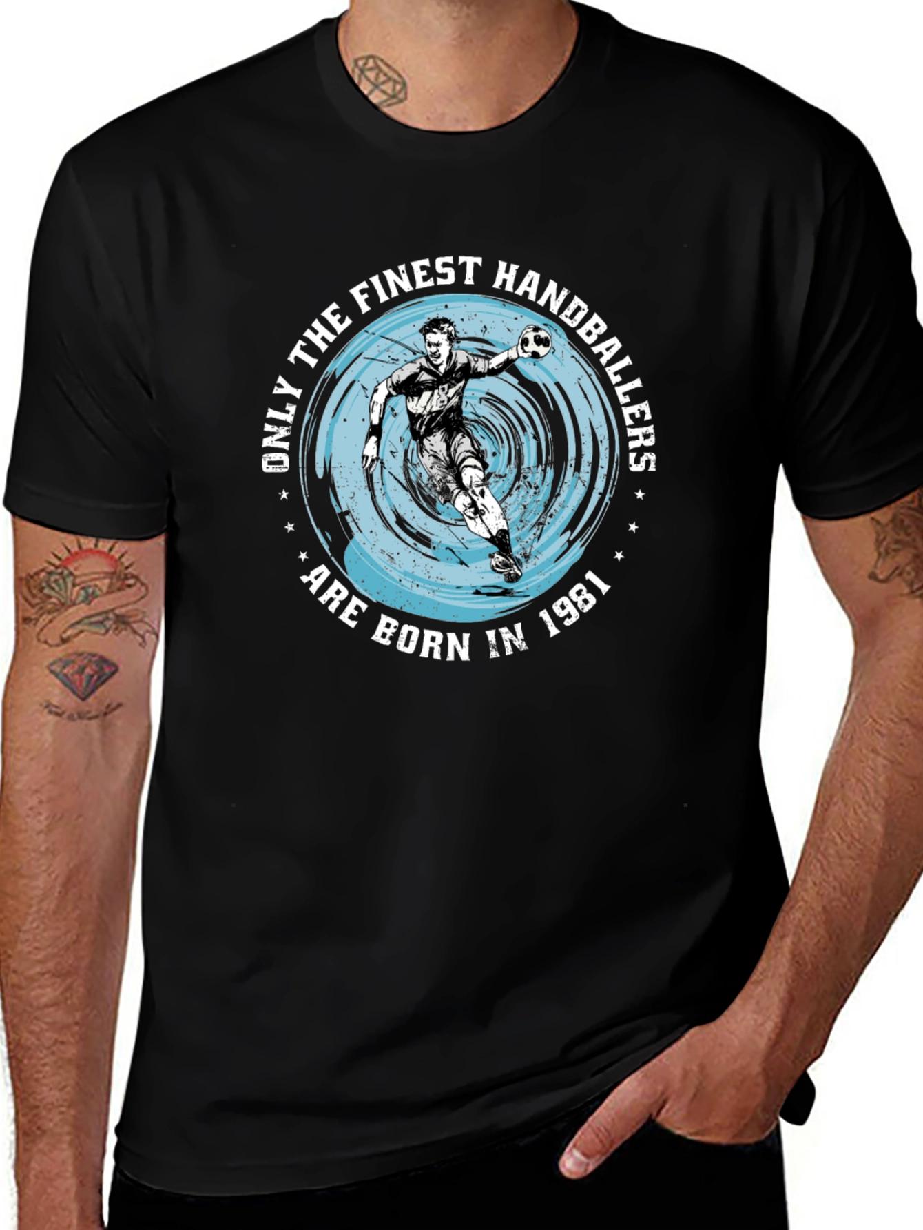 Finest Handballers Born in 1981 Black T-Shirt