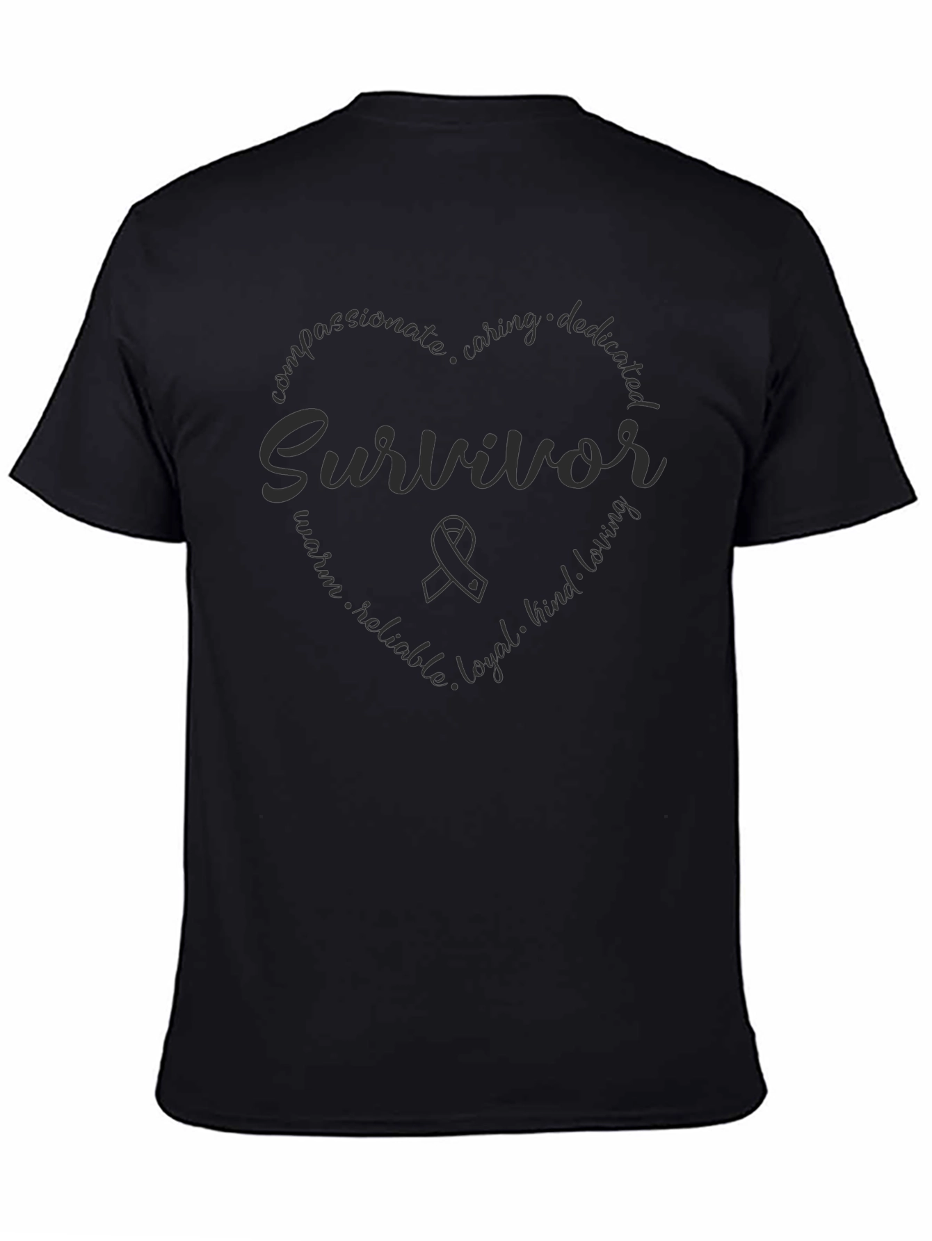 Survivor Heart T-Shirt - Compassionate Caring Dedicated