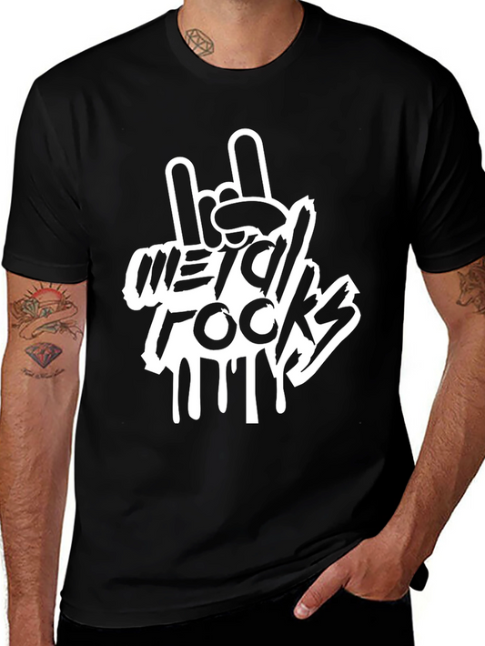 Metal Rocks T-Shirt - Rock On Hand Gesture