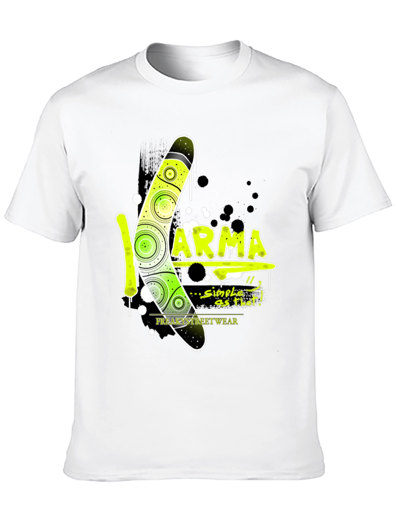 Karma Boomerang Graphic T-Shirt - Mens Black Tee