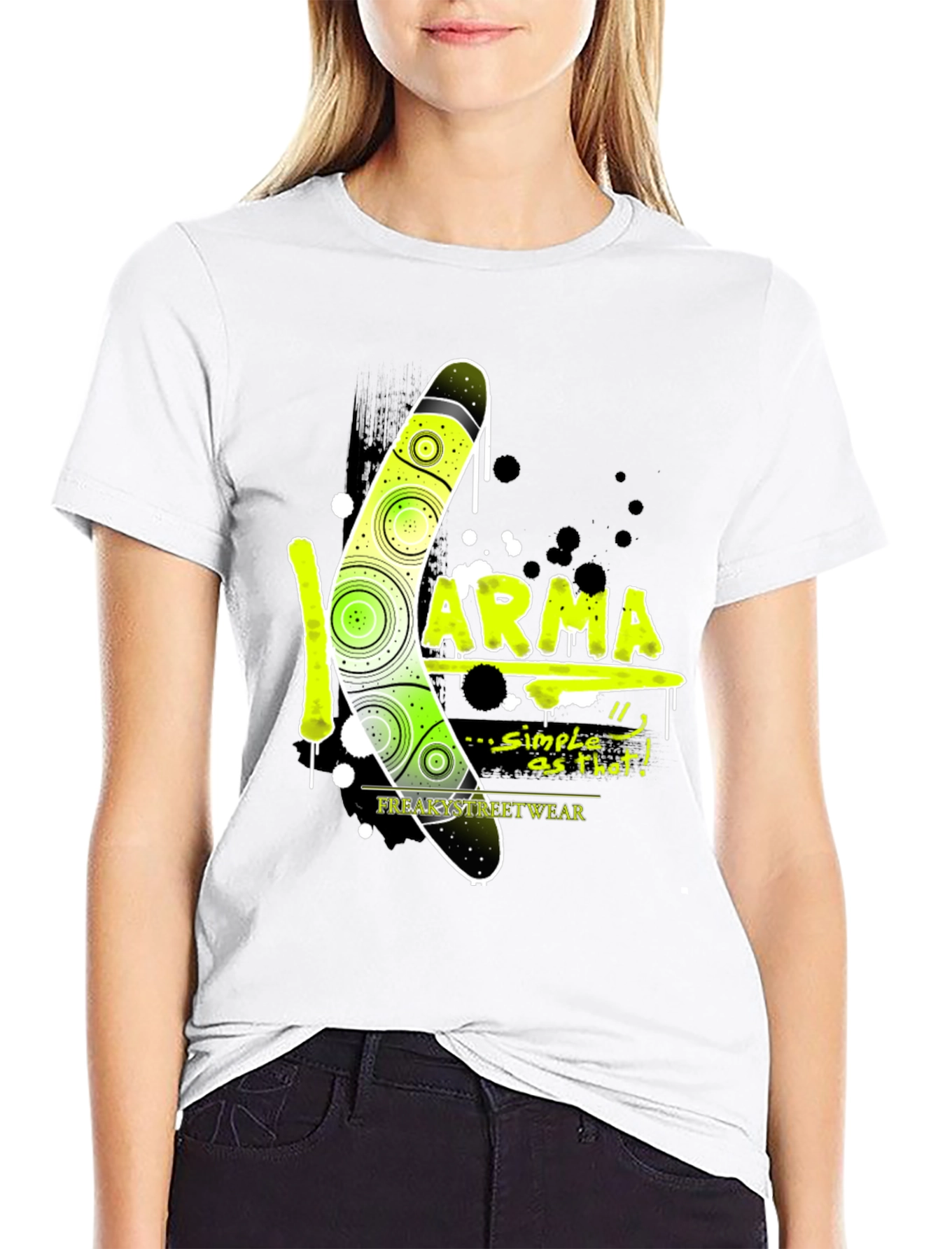 Karma Boomerang Graphic T-Shirt - Mens Black Tee