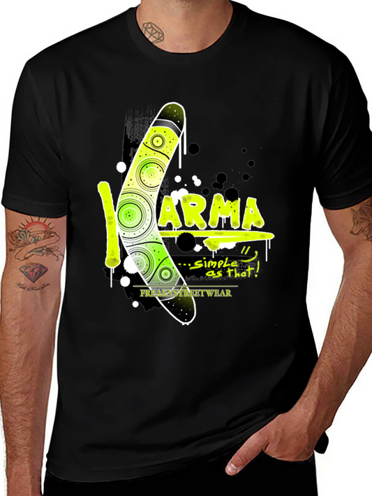 Karma Boomerang Graphic T-Shirt - Mens Black Tee