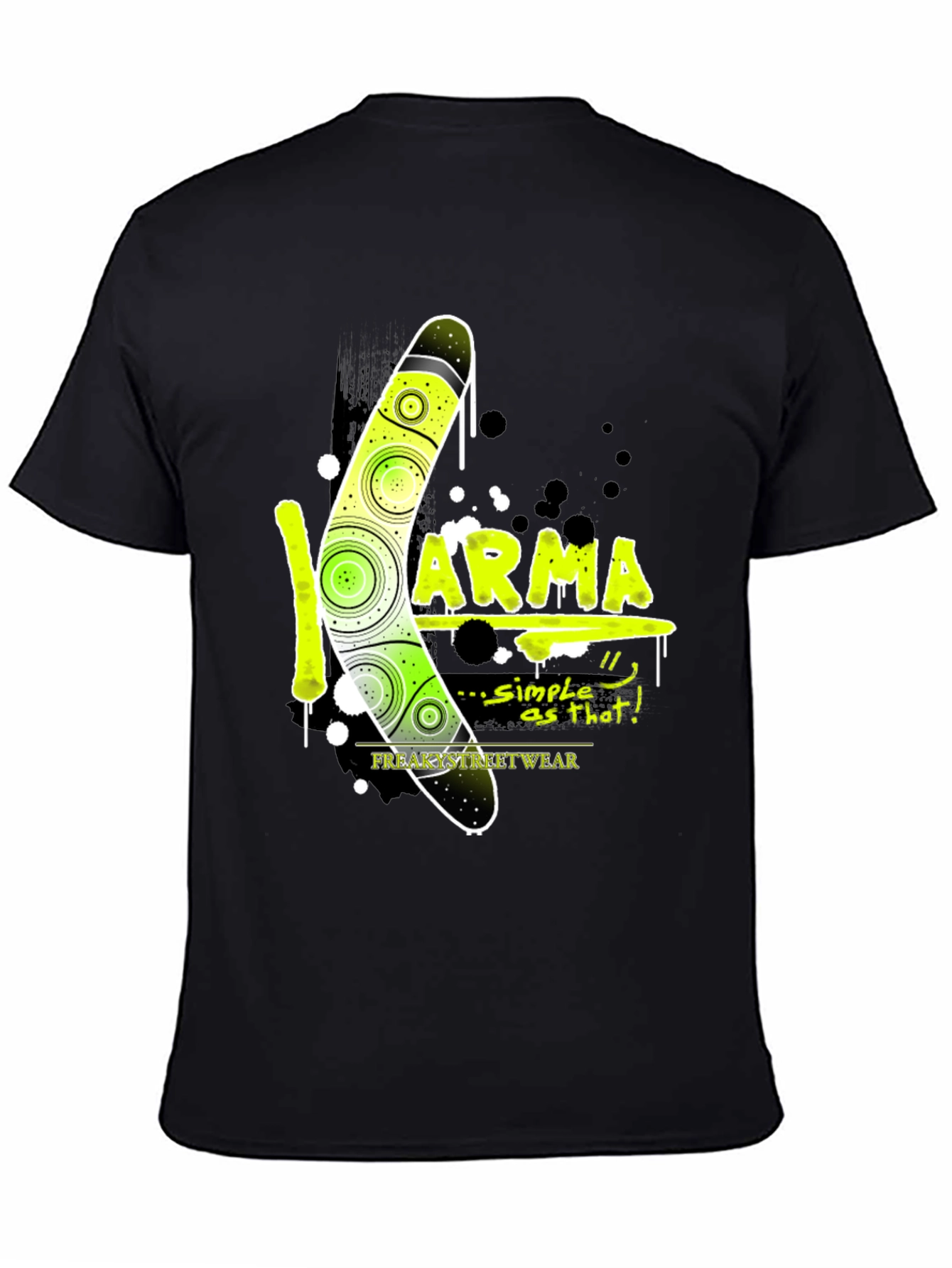 Karma Boomerang Graphic T-Shirt - Mens Black Tee