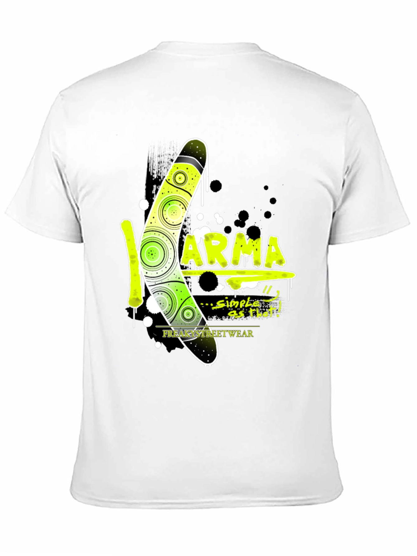 Karma Boomerang Graphic T-Shirt - Mens Black Tee