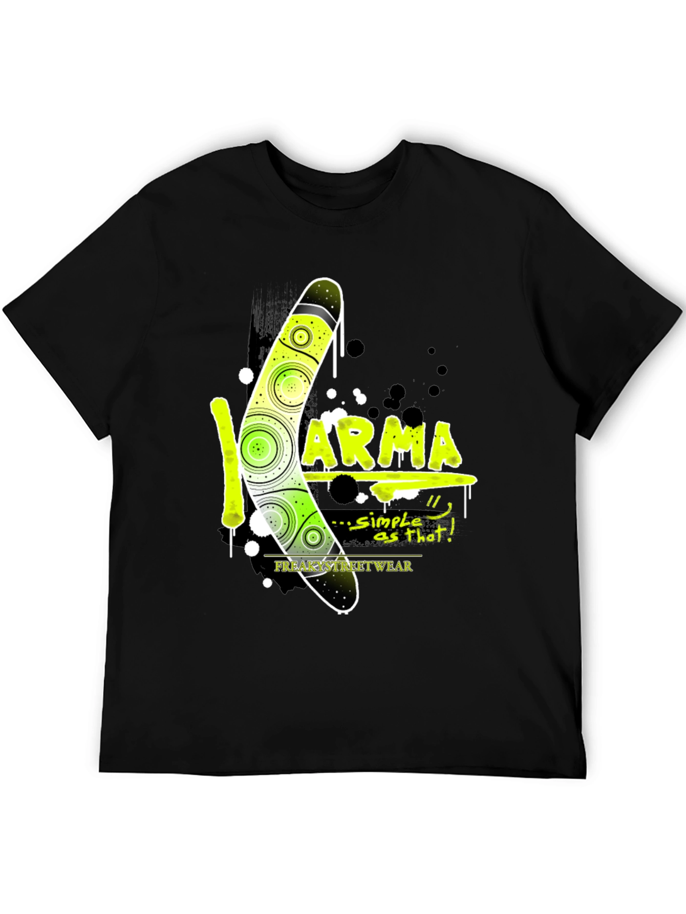 Karma Boomerang Graphic T-Shirt - Mens Black Tee