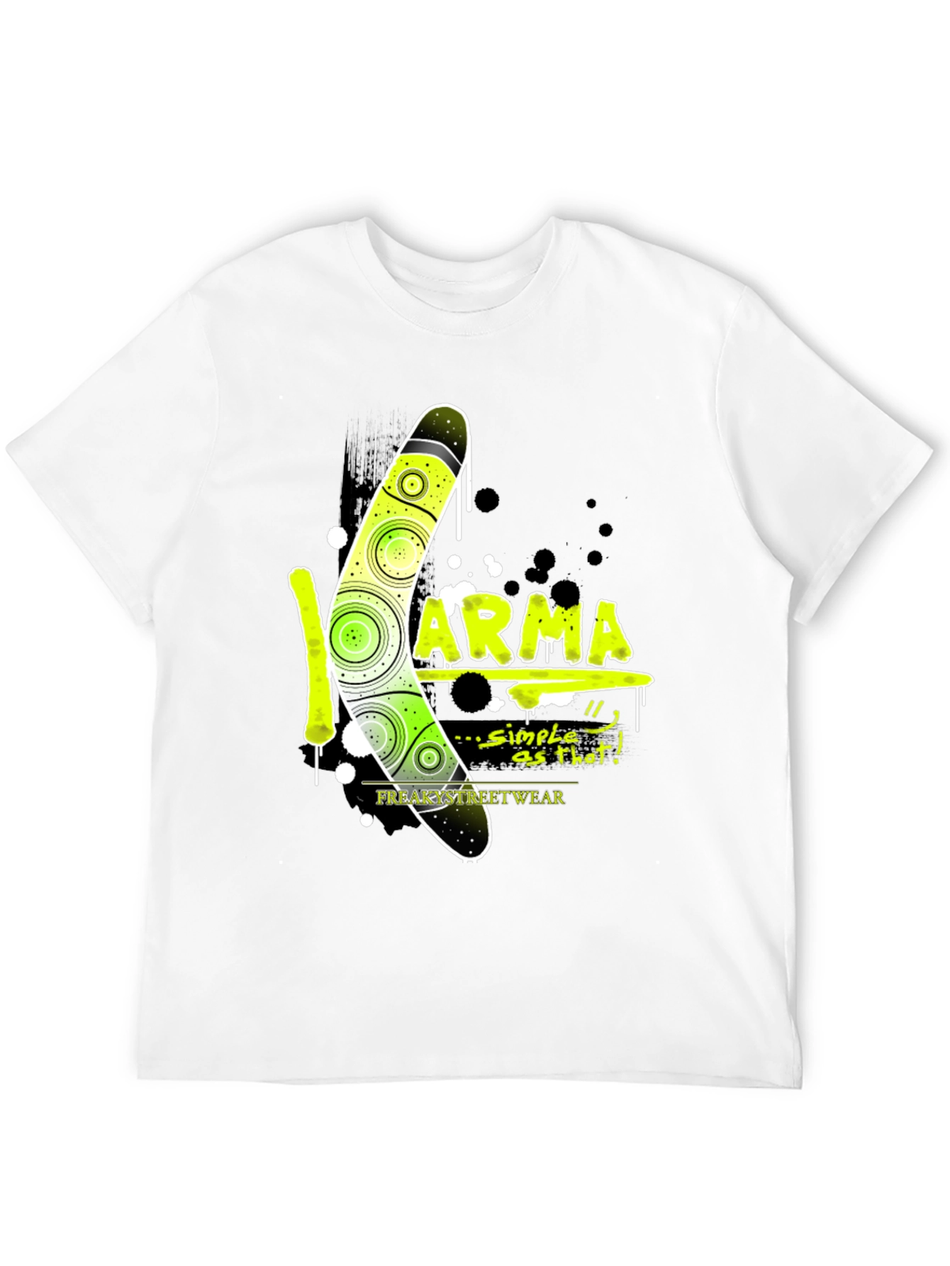 Karma Boomerang Graphic T-Shirt - Mens Black Tee