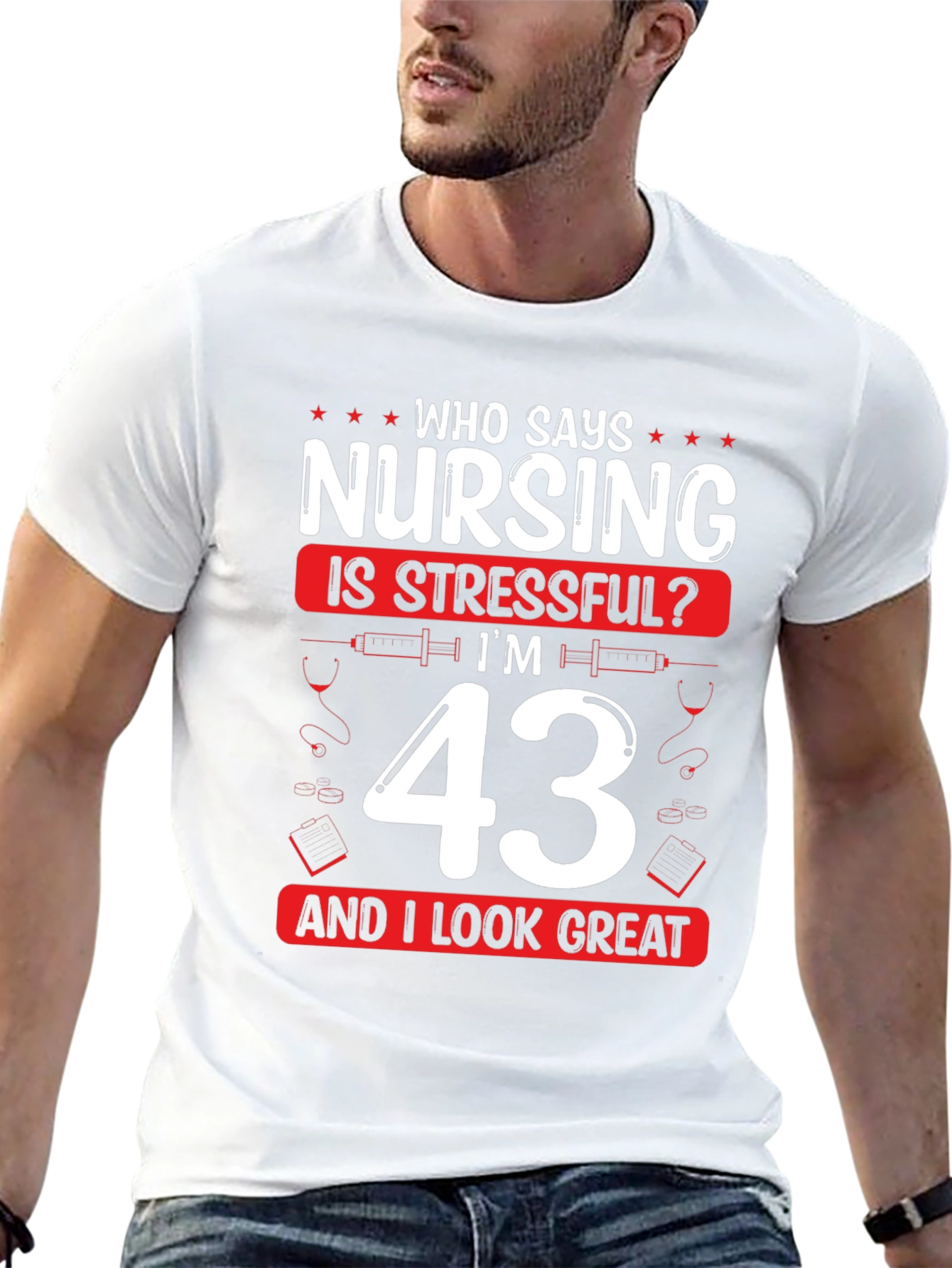 Funny Nursing 43rd Birthday T-Shirt