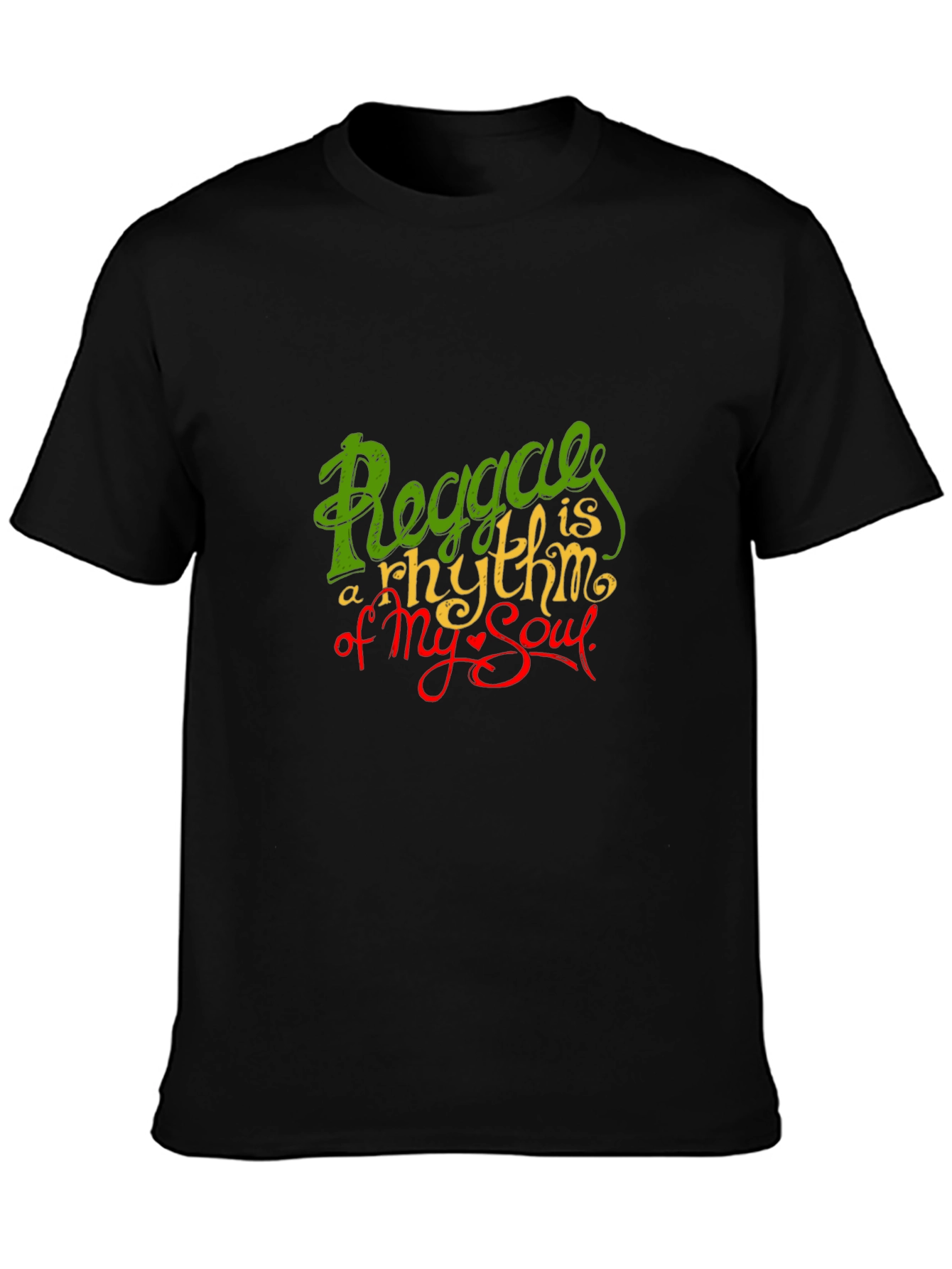 Reggae Rhythm Soul Graphic Black T-Shirt