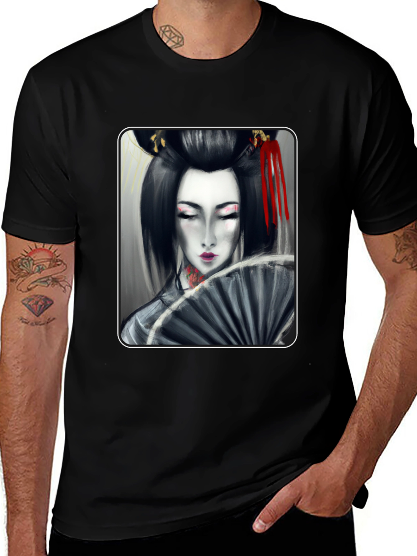 Geisha Graphic Black T-Shirt