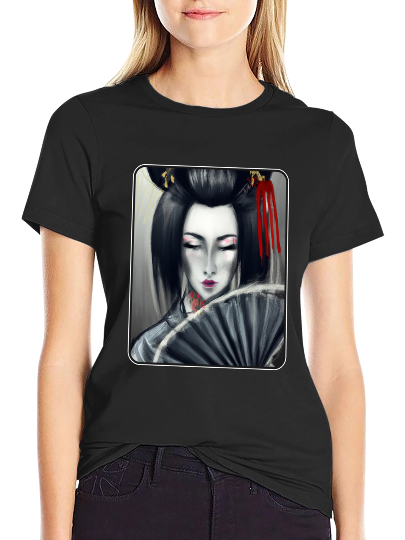 Geisha Graphic Black T-Shirt