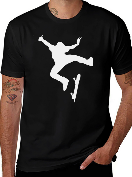 Skateboarder Graphic Tee - Cool Black T-Shirt