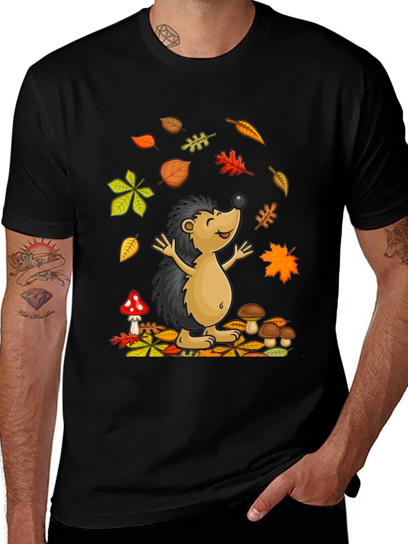 Autumn Hedgehog T-Shirt - Cute Fall Design
