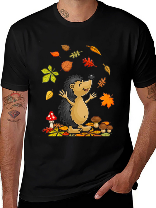 Autumn Hedgehog T-Shirt - Cute Fall Design