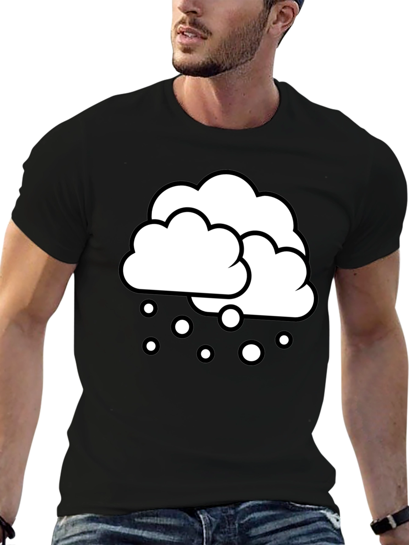 Snow Day Graphic Tee - Black Cotton T-Shirt
