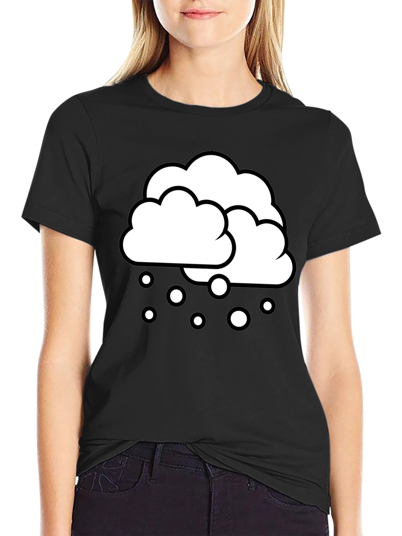 Snow Day Graphic Tee - Black Cotton T-Shirt