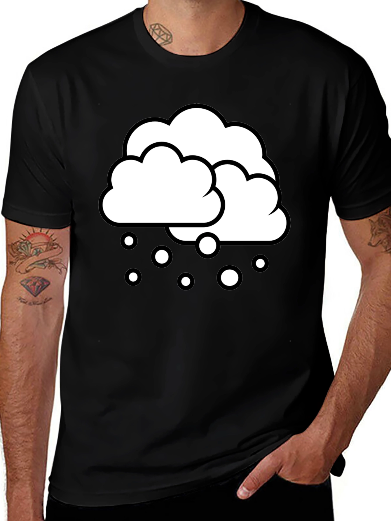 Snow Day Graphic Tee - Black Cotton T-Shirt