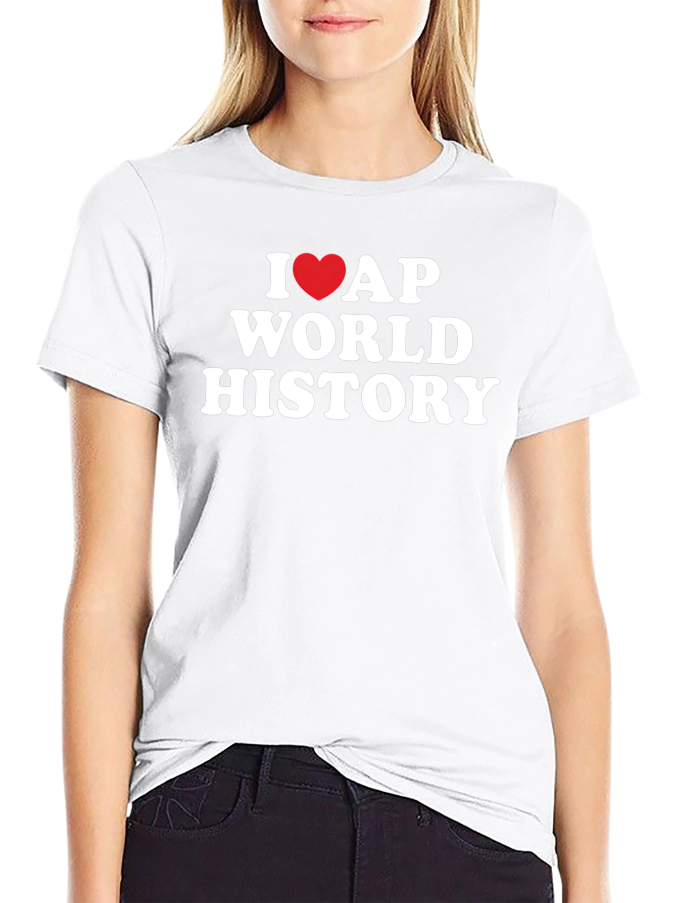 I Love AP World History Black T-Shirt