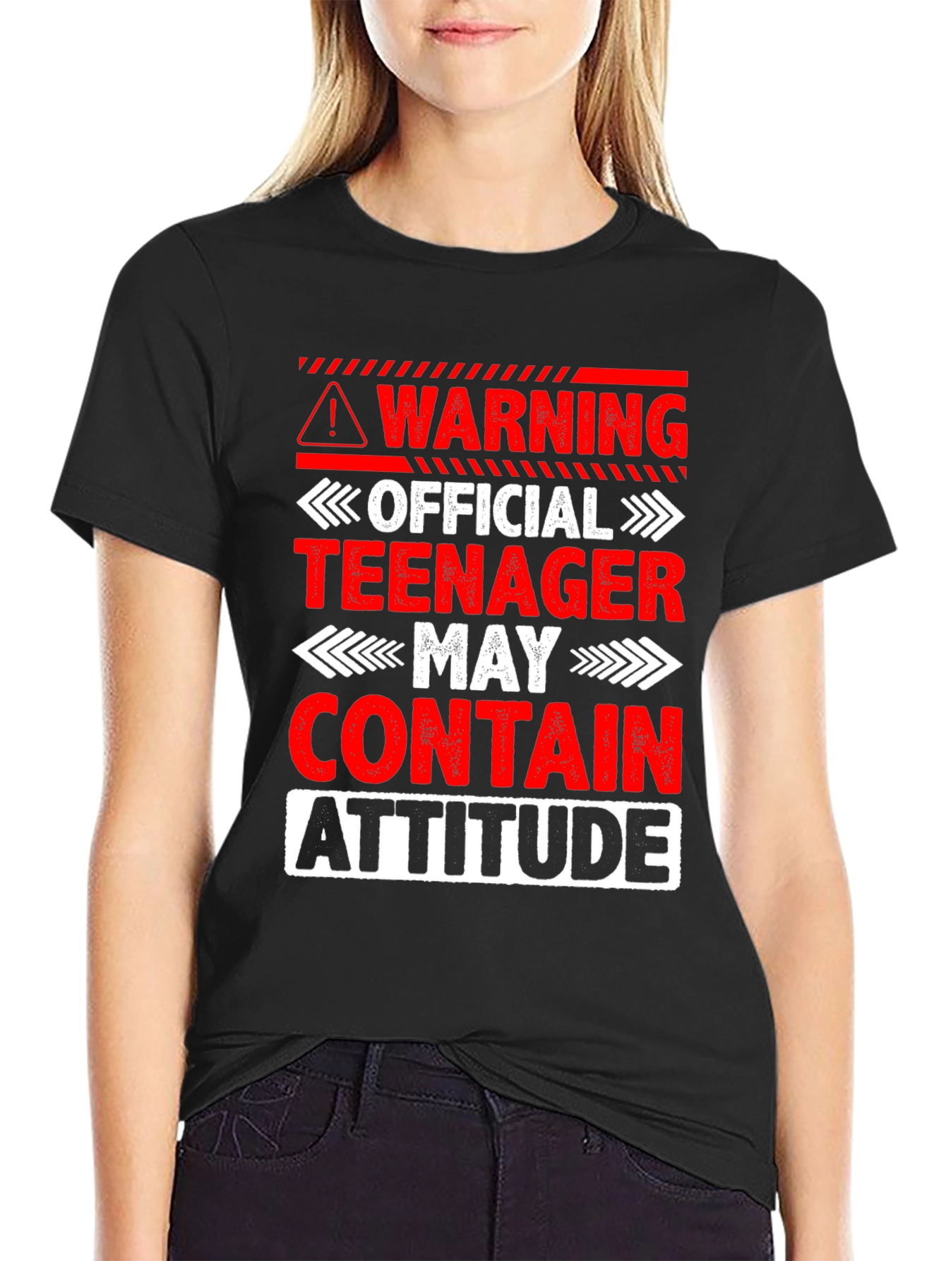 Official Teenager T-Shirt: Warning May Contain Attitude