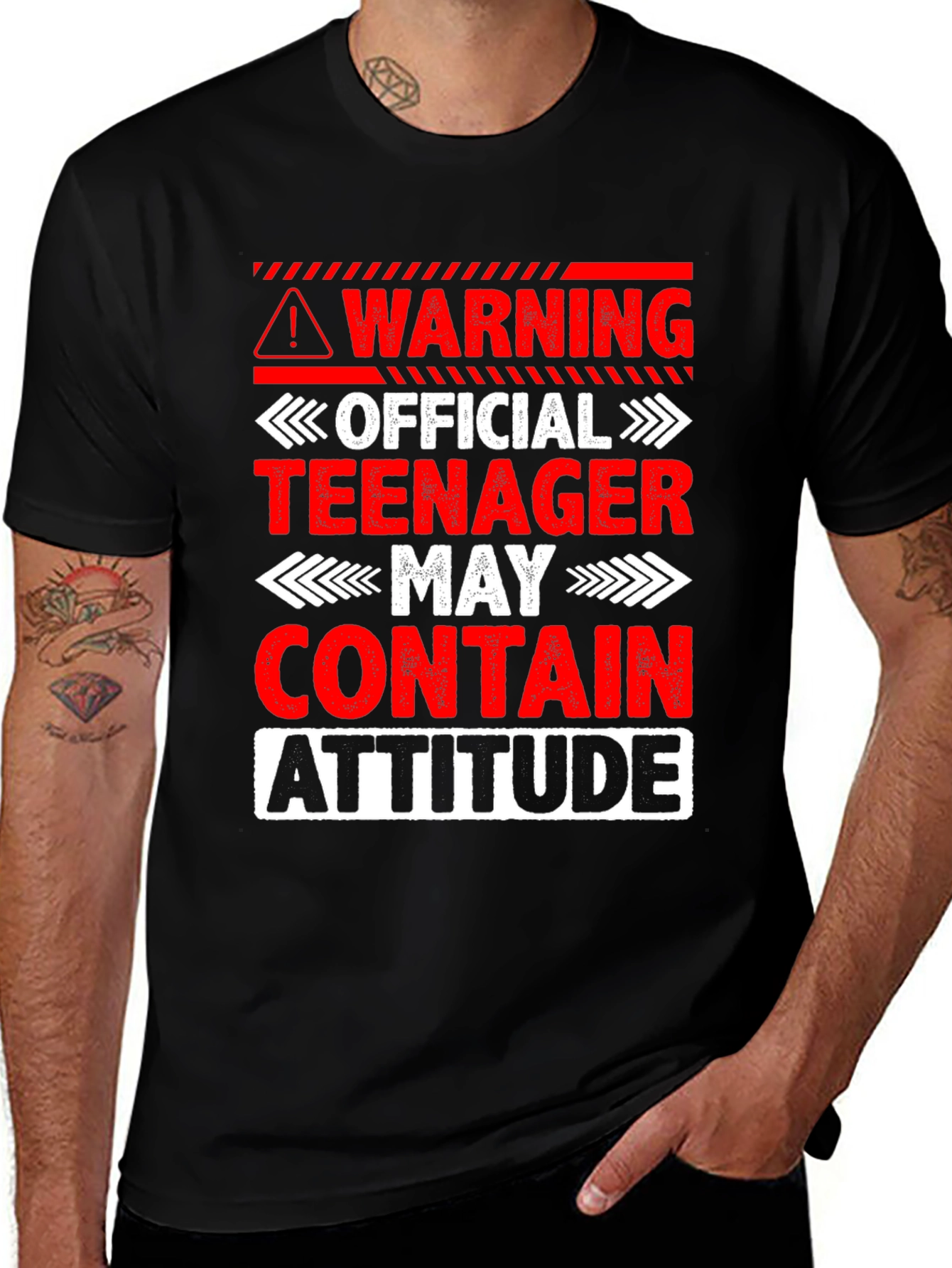 Official Teenager T-Shirt: Warning May Contain Attitude