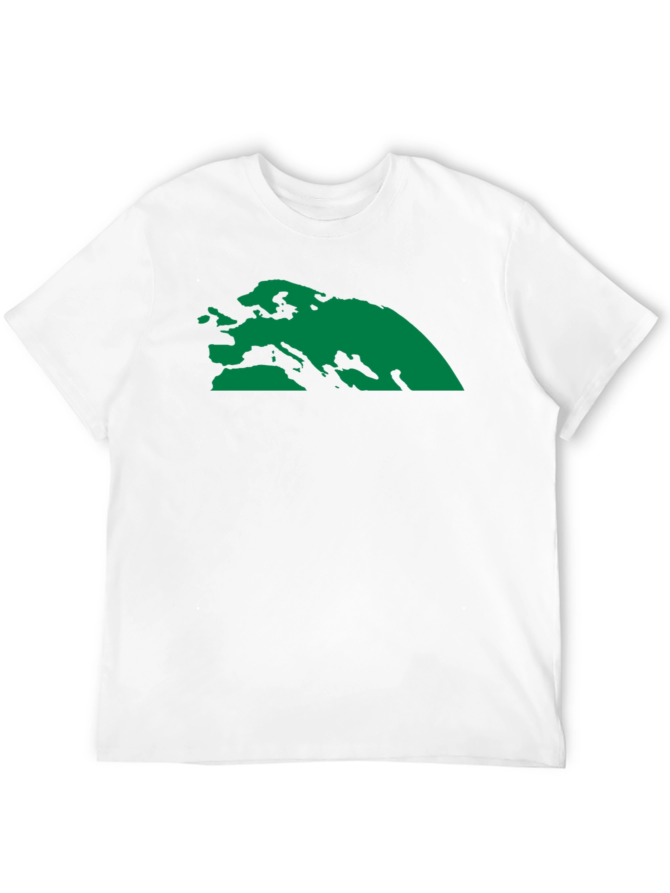 Black T-Shirt with Green Continent Graphic