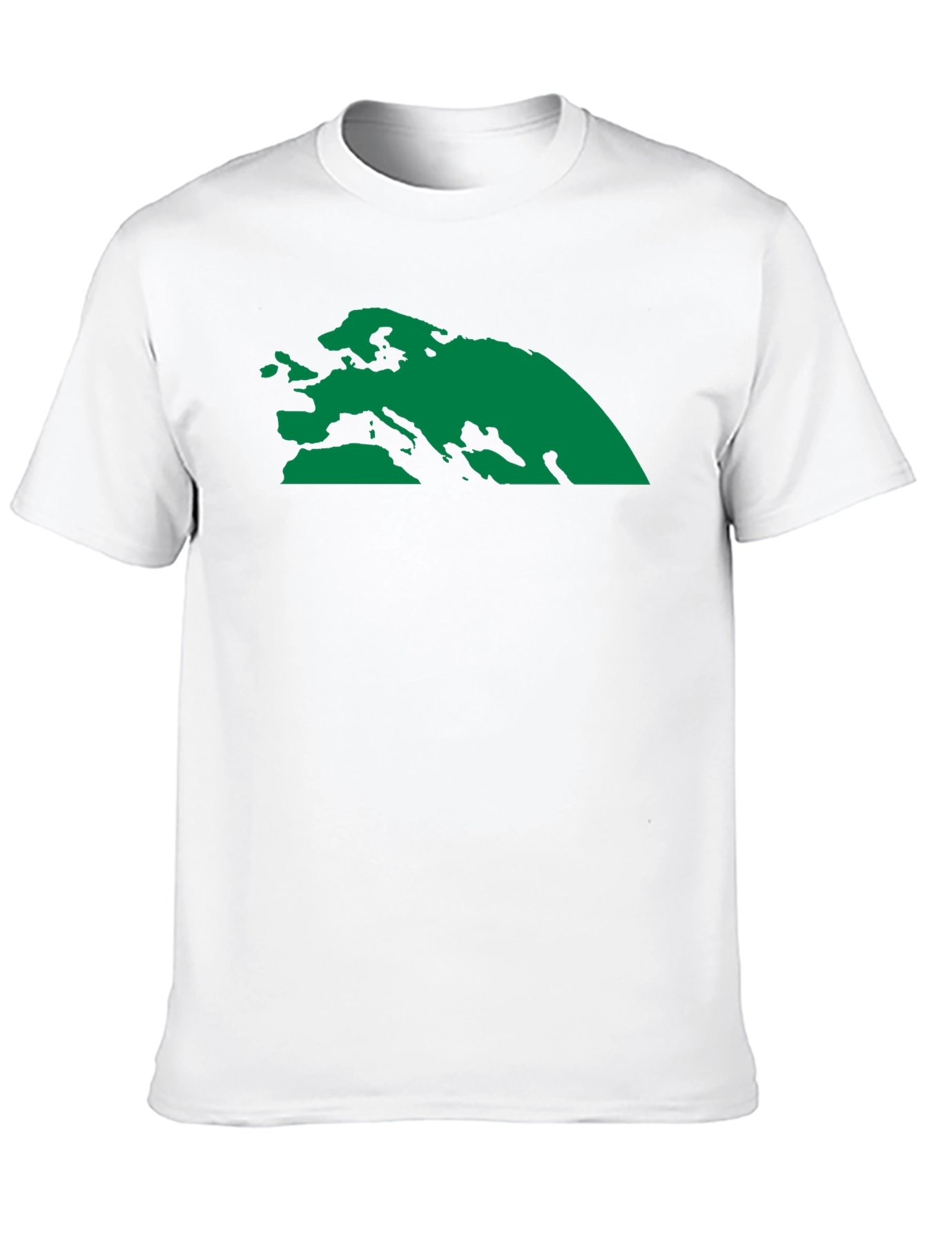 Black T-Shirt with Green Continent Graphic