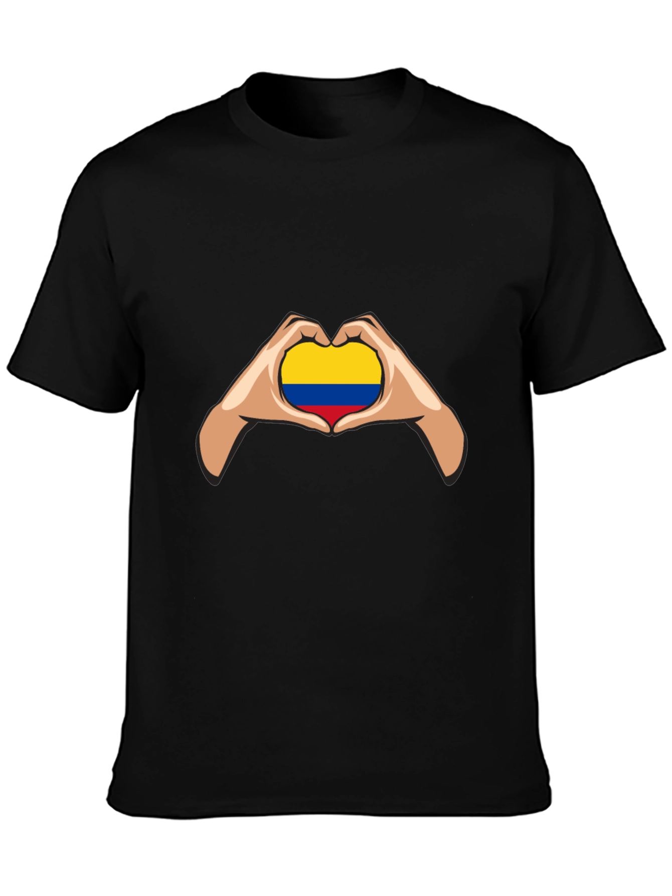 Colombian Flag Heart Hands Graphic Tee