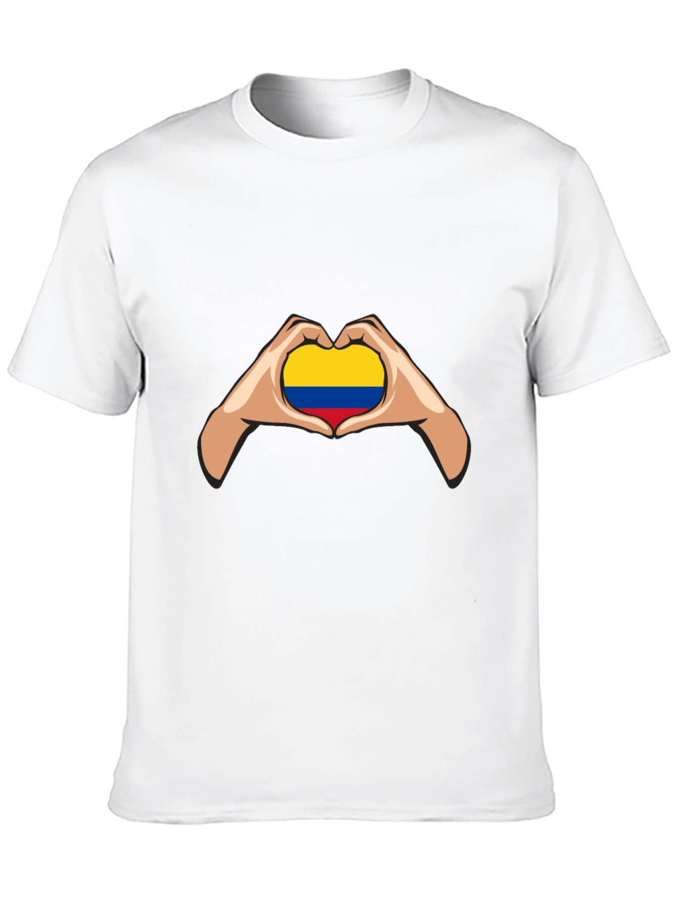 Colombian Flag Heart Hands Graphic Tee