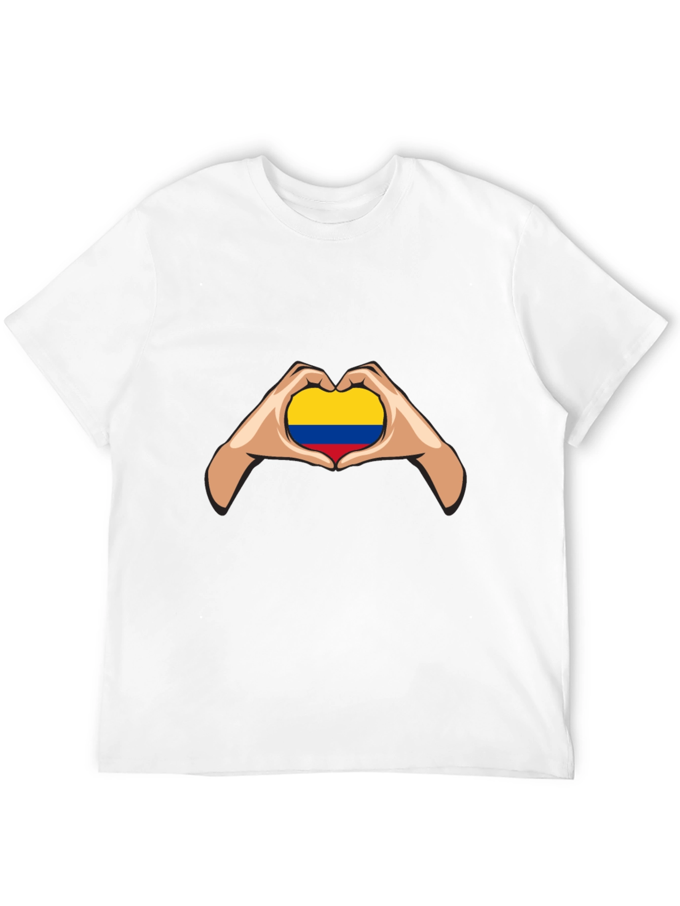 Colombian Flag Heart Hands Graphic Tee