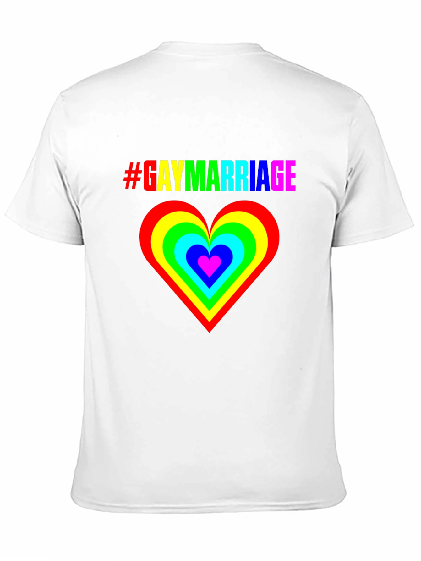 Gay Marriage Pride T-Shirt - Rainbow Heart Graphic Tee