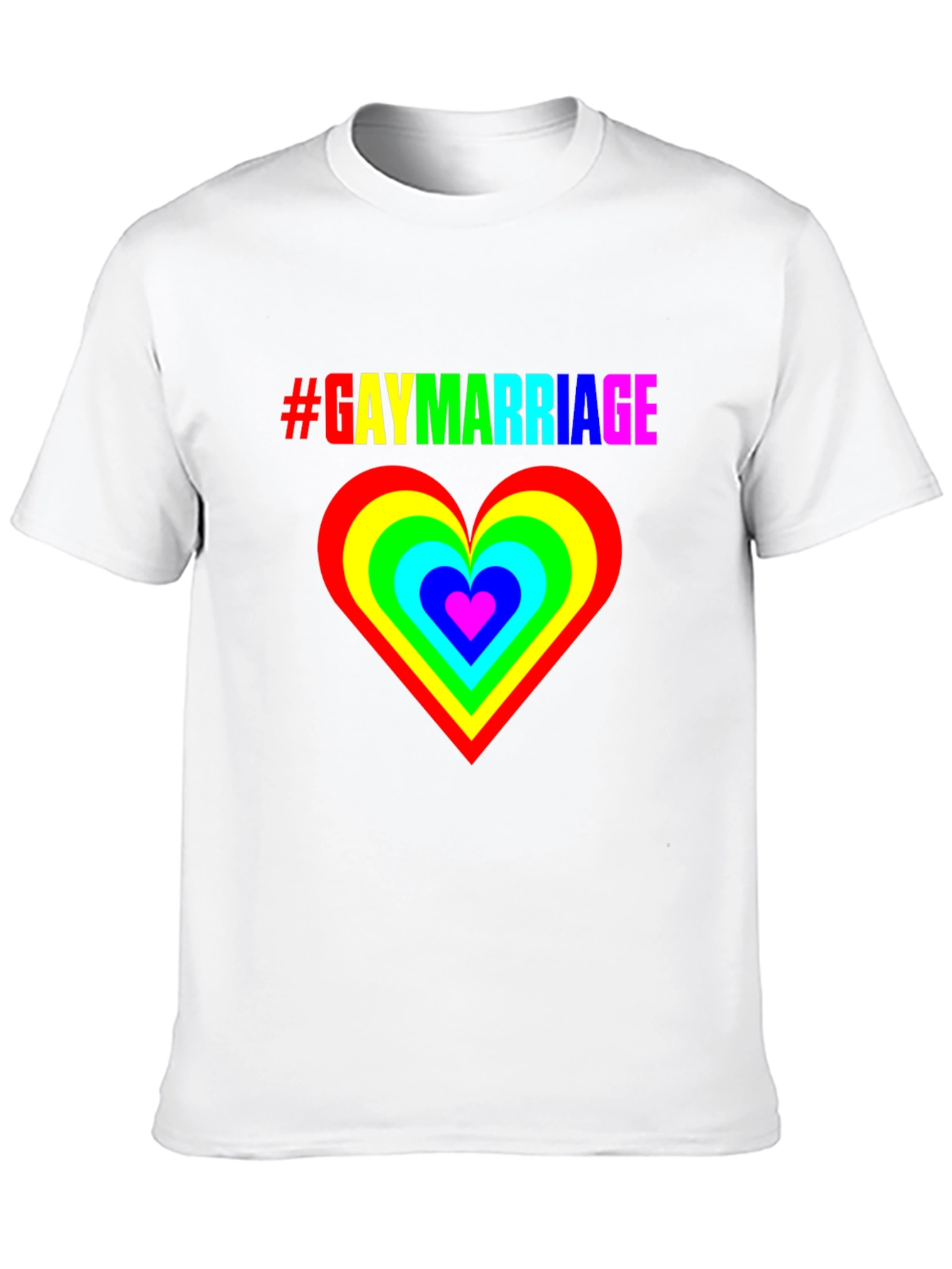 Gay Marriage Pride T-Shirt - Rainbow Heart Graphic Tee