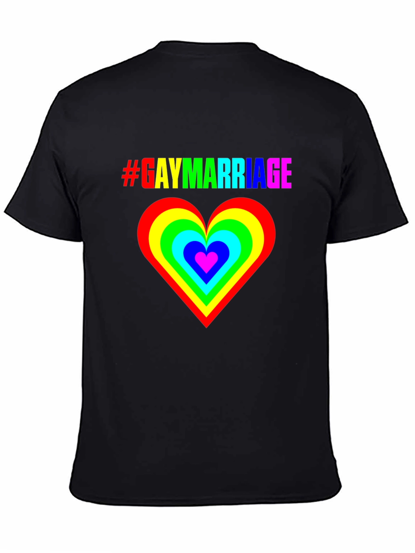 Gay Marriage Pride T-Shirt - Rainbow Heart Graphic Tee