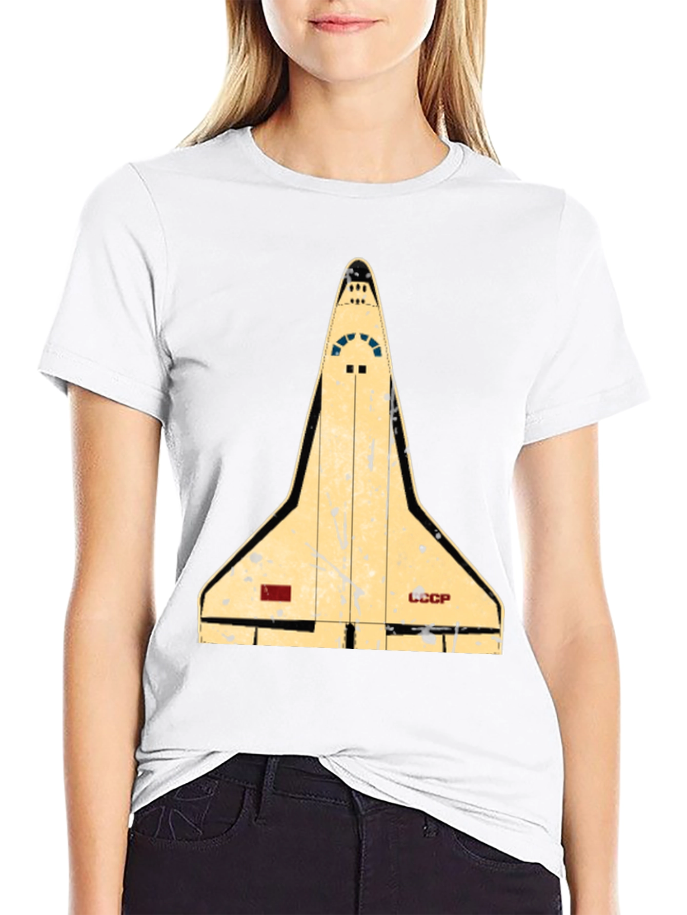 Retro Space Shuttle T-Shirt - Black